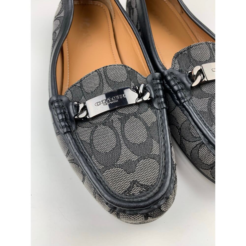 Coach Olive Slip On Driving Loafers Grey Signature Fabric Shoes Flats Women's 9 - Picture 3 of 11